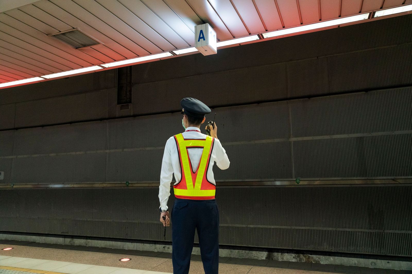 Security officer watching over a site